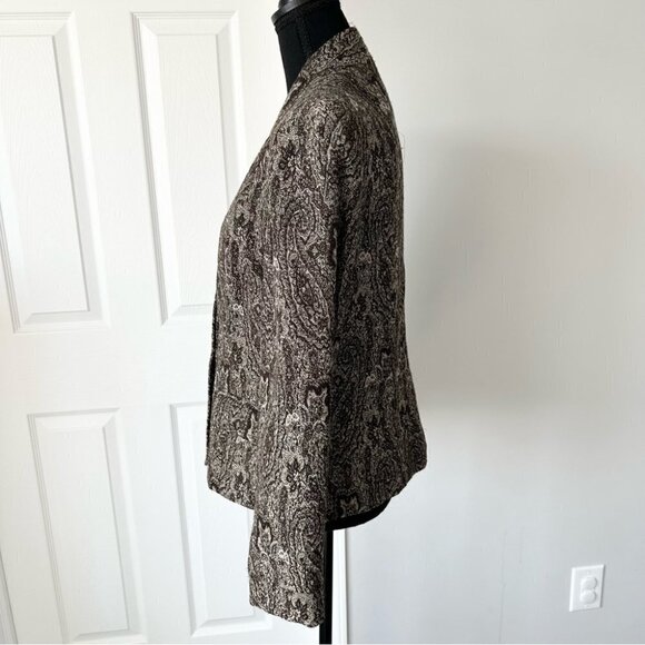 Jones New York Wool Blend Paisley Pattern Woven Blazer - Picture 2 of 16